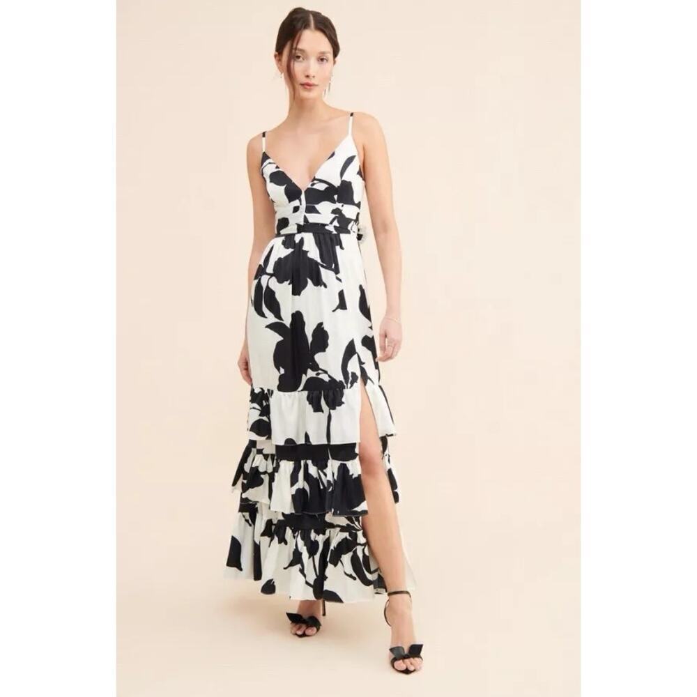 Hutch Guthrie Sleeveless Floral V-Neck Side-Slit Maxi Dress Size 2 NWOT